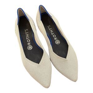 Rothys Point ll Toe Dove Gray Ballet Flats Sz 8 EUC